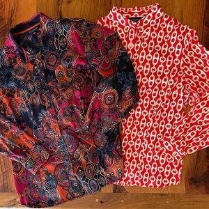 Jones New York Signature Woman Set of TWO Long Sleeved Button Up Blouses, Sz 2X